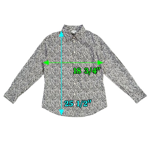 J. Crew Black White Floral Button-Up Shirt in Cotton Poplin Ditsy Romantic AD359 - Picture 3 of 10